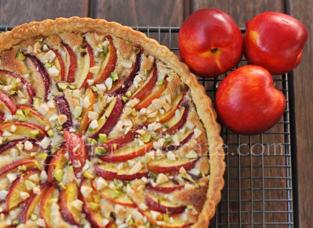 Nutty Nectarine Tart | gatherandgraze.com