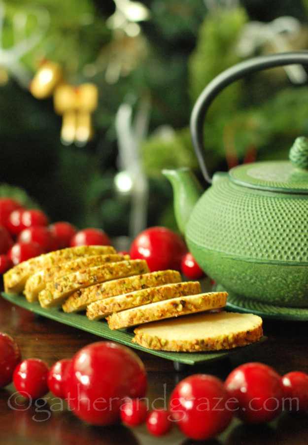 Pistachio Shortbread | Christmas Cookies | Gather and Graze