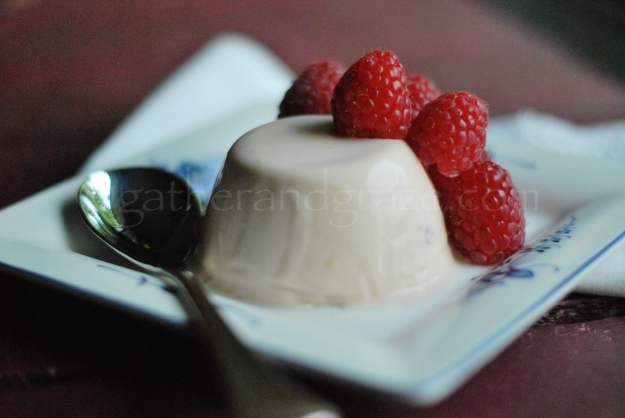 Fresh Raspberry Panna Cotta | gatherandgraze.com