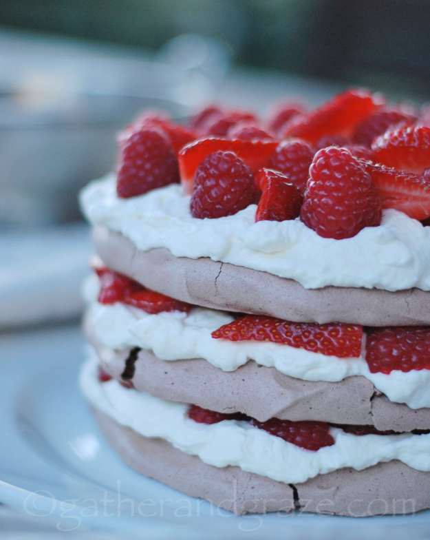 Layered Chocolate Pavlova | Gather and Graze