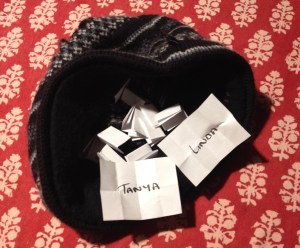 Winners names drawn from my winter beanie!