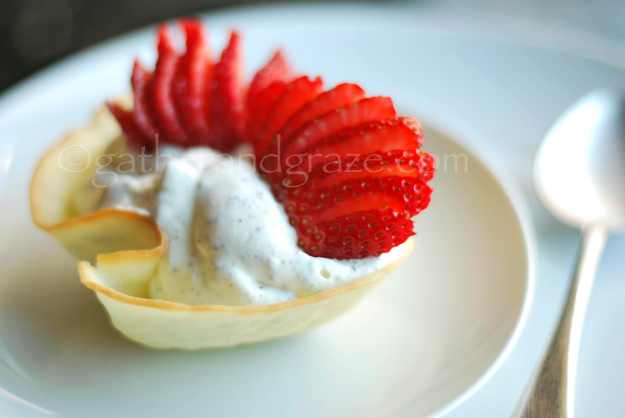 Strawberry Cream Baskets | Gather and Graze