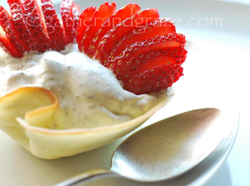 Strawberry Cream Biscuit / Cookie Baskets Recipe | Gather and Graze