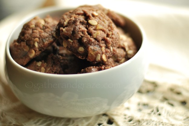 Chocolate Ginger Oat Cookies | Gather and Graze